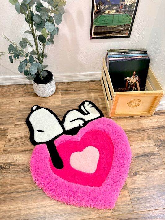 Snoopy on Heart Rug