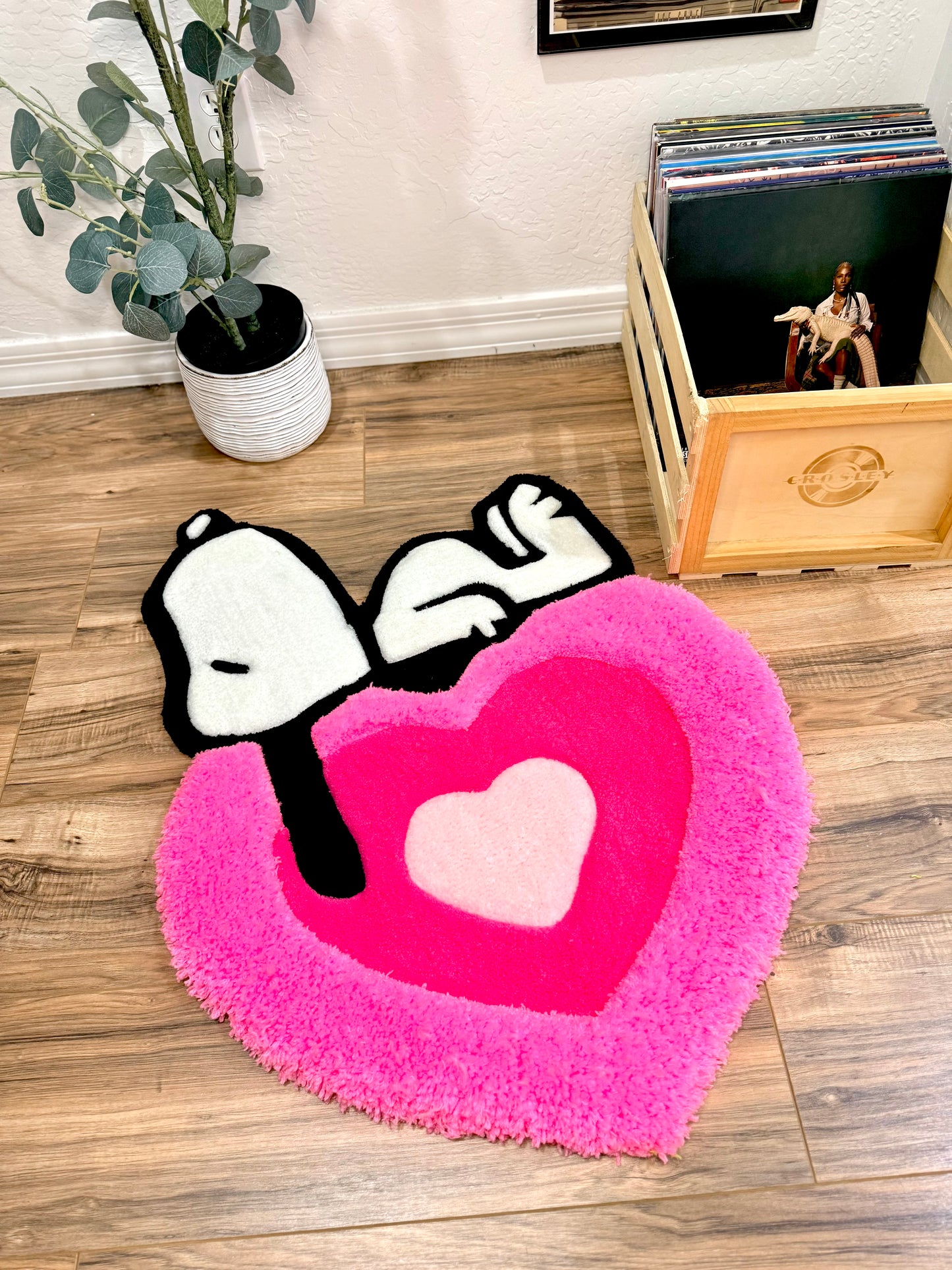 Snoopy on Heart Rug